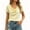 Yellow, variant on LEKWK Summer Tops for Women Cowl Neck Short Sleeve Dressy Shirts Lightweight Loose Fit Solid Soft T-Shirt Fashion Casual Vacation Travel Outfits