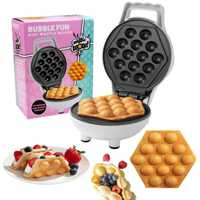 CucinaPro Mini Waffle Maker Bubble Fun -Waffle Eléctrico Waffle Maker, Antiadherente