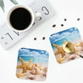 thumbnail image 4 of Naloa Beach Starfish Shell Coasters for Set of 4 - PU Leather Coasters, Coasters for Table Cup Tea Coffee Beer, Decorative for Kitchen Homedecor (Round), 4 of 6