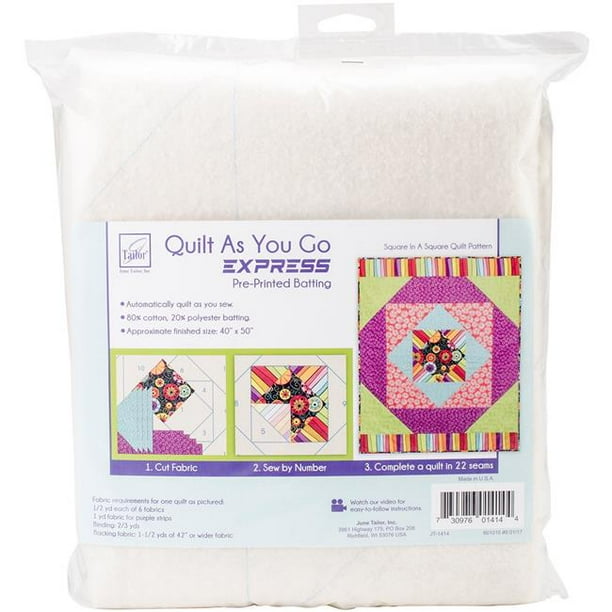 Quilt As You Go Express Printed Quilt Blocks On BattingSquare In A