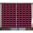 thumbnail image 1 of Ikat Curtains 2 Panels Set, Abstract Ethnic Tile Design with Scribbled Geometric Shapes in Vertical Alignment, Window Drapes for Living Room Bedroom, 108W X 84L Inches, Multicolor, by Ambesonne, 1 of 3