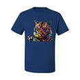 thumbnail image 2 of Wild Bobby, Colorful Rainbow Tiger Animal Lover Men's Graphic T-Shirt, Royal, 4XL, 2 of 3