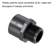 Uxcell Pipe Fitting 1/2NPT Male Thread 1/2 Socket Straight Connector, Gray 4 Pack, 1x1NPT 4