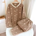 thumbnail image 2 of FAWUUDO Women's Cotton Long Sleeve Pajama Set Button Down Pjs Set, 2 of 4