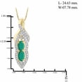 thumbnail image 3 of 1 3/4 Carat T.G.W. Emerald And White Diamond Accent 14K Gold over Silver 3-Piece Jewelry set, 3 of 7