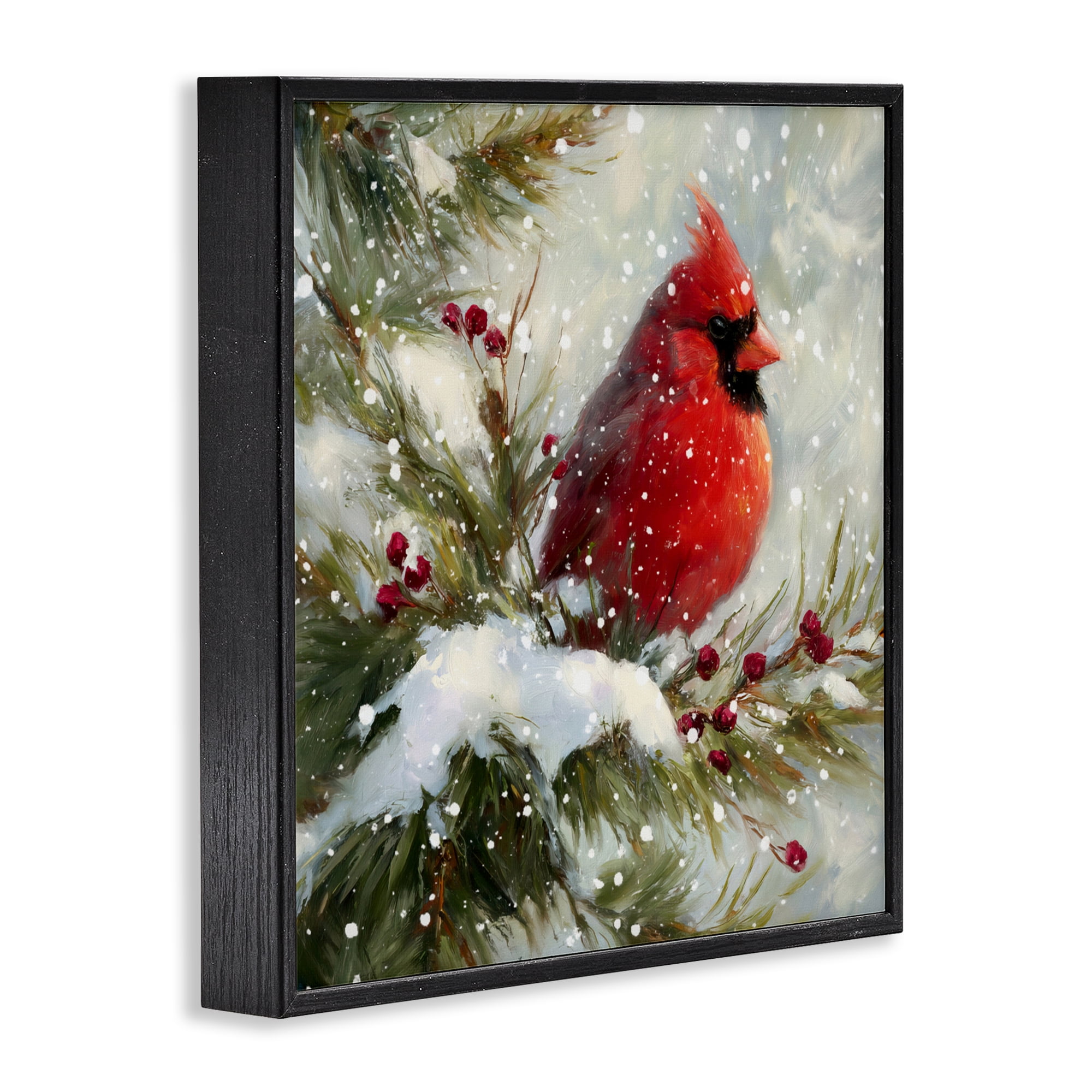 Stupell Industries Winter's Red Jewel Black Framed Giclee Art, design by Tina LeCour