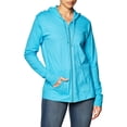 thumbnail image 3 of Hanes Womens Slub Jersey Hoodie, S, Process Blue, 3 of 9