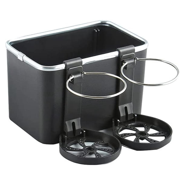 Caja de almacenamiento Sidaley para reposabrazos de coche color Negro con portavasos plegable