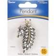 thumbnail image 2 of Rhinestone Statement Pendant Metal Leaf Gold And Clear 1.25 X 2.125 Inches, 2 of 2