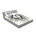 thumbnail image 2 of Ambesonne Saying Fitted Sheet & Pillow Sham Set, Romantic Bird, Full, Black Green Pink, 2 of 2