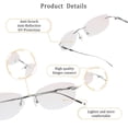 thumbnail image 2 of LifeArt Pure Titanium Frame Glasses/Blue Light Blocking Reading Glasses, Reduce Eyestrain, Stylish for Men and Women(Silver,+2.50 Magnification), 2 of 5