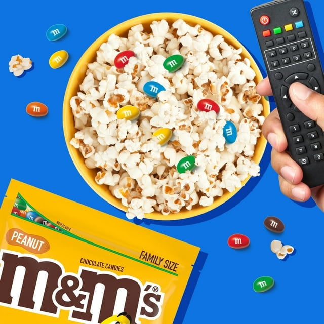 2 Pack M&M's Peanut Milk Chocolate Candy, Family Size - 18.08 oz Bulk Bag