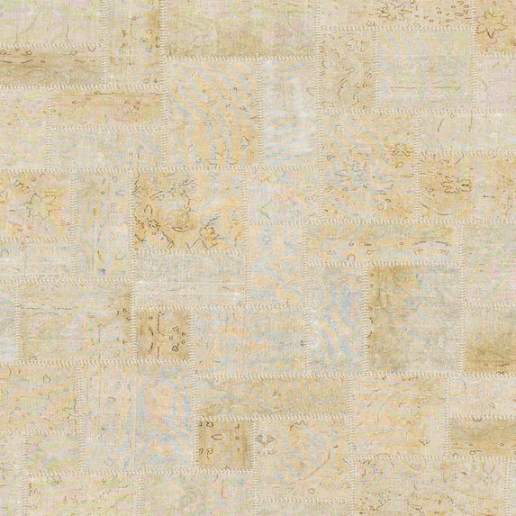 Ahgly Company Indoor Square Abstract Deep Peach Orange Solid Area Rugs, 7' Square
