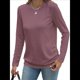thumbnail image 3 of Camisas de Larga para Mujer, Túnicas, Blusas Holgadas, Elegantes, Cuello Redondo, Suéteres Básicos. Gris Rosado Pálido XL, 3 of 10