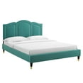 thumbnail image 2 of Modway Emerson Performance Velvet Full Platform Bed in Teal, 2 of 10