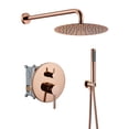 thumbnail image 1 of Mondawe 10 inch Round Rain Shower Faucet Wall Mount 2-function Shower System with Handheld Shower, 1 of 8