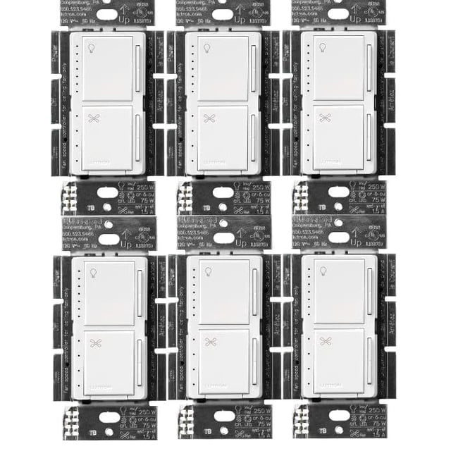 Control de ventilador y atenuador de luz Lutron Maestro MACL-LFQ-WH