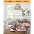 thumbnail image 5 of 15 Inch Round Placemats Set of 6, Christmas Pink Non Slip Heat Insulation PP Table Mats, Winter Snowflakes Xmas Retro Washable Place Mats for Kitchen Dining Party Table Decor, 5 of 7