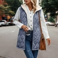 thumbnail image 5 of RQYYD Long Puffer Vest Women Fleece Sherpa Jacket Sleeveless Hooded Reversible Zip Up Winter Coat Fall Vests Outerwear, 5 of 7