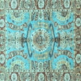 thumbnail image 1 of Ahgly Company Indoor Square Abstract Light Blue Modern Area Rugs, 6' Square, 1 of 4
