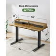 thumbnail image 3 of Height Adjustable Electric Standing Desk with 4 Memory Preset, 55 x 24" Sit Stand Desk(Rustic), 3 of 5