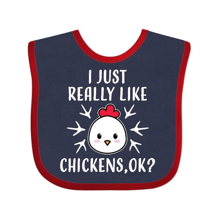 

Inktastic I Just Really Like Chickens Ok Gift Baby Boy or Baby Girl Bib
