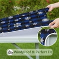 thumbnail image 6 of Blue Christmas Snowflake Pattern Square Fitted Tablecloth with Elastic Edge,Square Table Cover,Washable Elastic Table Cover for Home Kitchen Party Decor 36"x36", 6 of 6