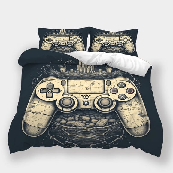 Bedding Set Gamepad Printed Bedspreads Teen Adult Fashion Comforter Cover Pillowcase,Queen (90"x90")