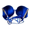 thumbnail image 2 of Victoria's Secret Swim Bombshell Push Up Bikini Top Shine Strappy Strap Blue Cup Size 32B NWT, 2 of 3