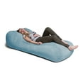 thumbnail image 4 of Jaxx Arlo Chaise Lounge Bean Bag Chair Recliner - Premium Chenille, Turquoise, 4 of 8
