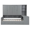 thumbnail image 4 of LHYY Twin Size Wooden Daybed With Three Drawers,and All-in-One Cabinet,Desk and Shelves,Gray, 4 of 12