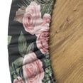 thumbnail image 5 of Ambesonne Rosetta Fitted Round Tablecloth, Nostalgic Floral Print Boho, 45"- 56" Diameter, Pale Pink Jade Green, 5 of 5