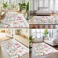 thumbnail image 4 of Area Rugs 5'x7', Spring Flowers Carpet Runner Indoor Outdoor Rugs Home Decor Aesthetic, Botanical Floral Butterfly Wooden Grain Non Slip Mats Washable Accent Rug for Living Room Bedroom, 4 of 8