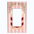thumbnail image 5 of Metal Light Switch Plate Cover Elegant Pastel Pink Cake Striped Wallpaper CAK048, 5 of 13