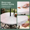 thumbnail image 5 of Round Outdoor Tablecloth with Umbrella Hole and Zipper, Pink Ombre Tablecloth with Elastic Waterproof, Aesthetics Modern Abstract Art Gradient Patio Table Covers for 36" - 44" Picnic Pool Tables, 5 of 9