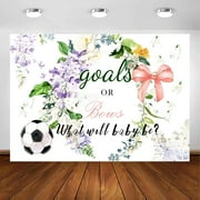 Soccer Gender Reveal Goals or Bows Baby Shower Backdrop Boy or Girl He or She Floral Soccer Reveal Photography Background Party Decorations Supplies Banner Photo Booth Props