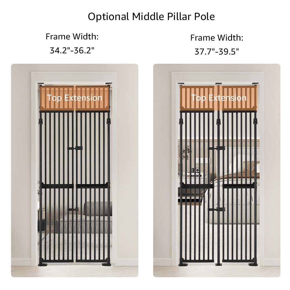 Unipaws 86" High Extra Tall Cat Gate, 35"-38" Wide Cat Proof Gate for Doorway Hallway