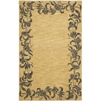 SAFAVIEH Soho Leah Floral Wool Area Rug, Gold/Black, 7'6" x 9'6"