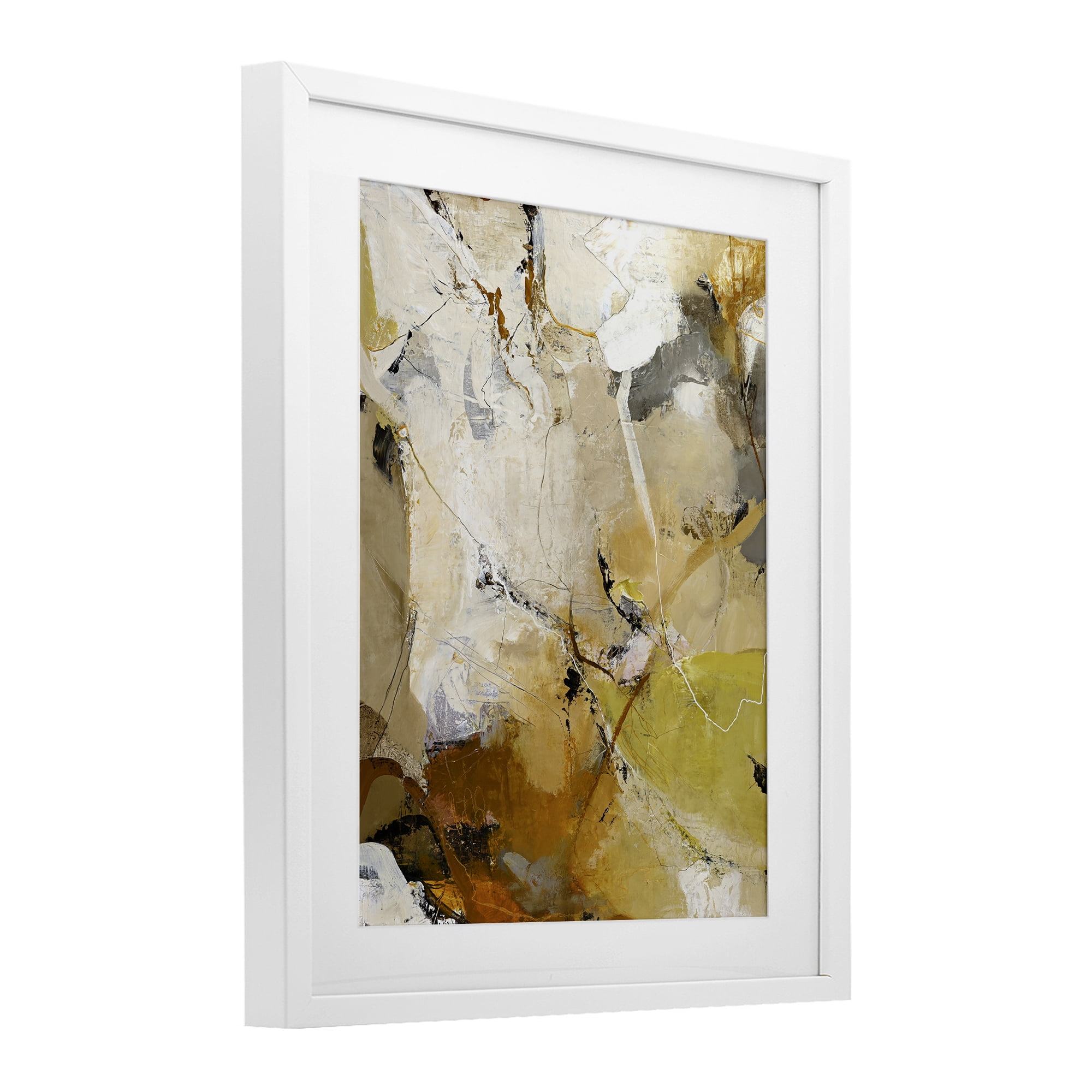 Stupell Industries Warm Earth Tones In Motion White Framed Print Under Glass, design by Design Fabrikken