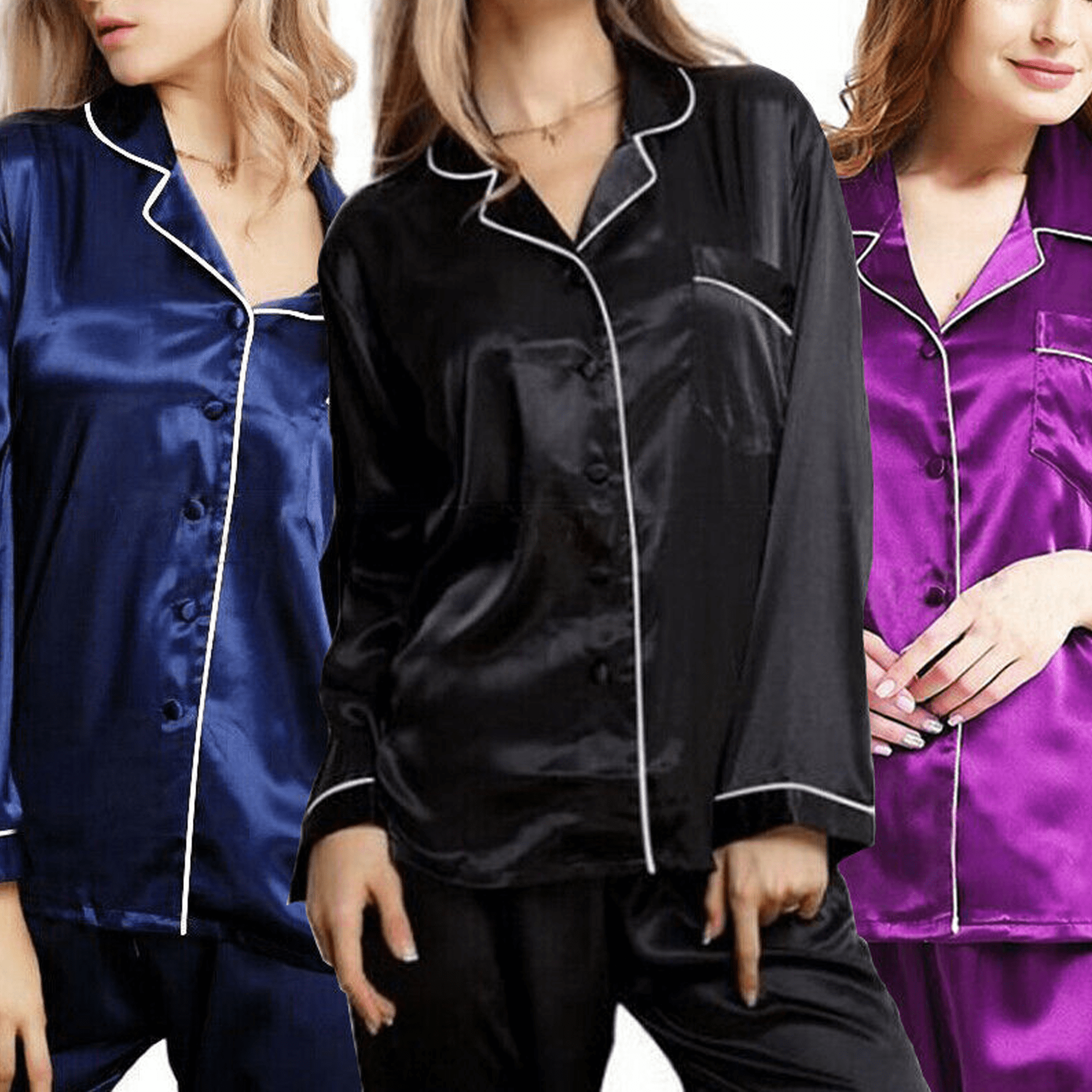 AILMY Womens Pajama Set Star Print Long Sleeve Sleepwear Nightwear Soft Pjs Lounge Sets with Pockets