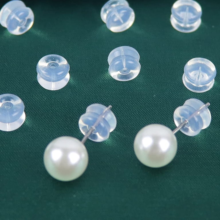 600-Piece Clear Silicone Earring Backs Set – 6 Styles, Soft Locking Backs For Studs & Heavy Earrings