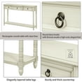 thumbnail image 6 of Solid Wood Entryway Drawer and Storage Shelf, 55'' Classic Long Entryway Sofa Table with Outrigger Drawers and Long Shelf for Living Room, Bedroom, Hallway, Antique White, 6 of 9