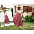 thumbnail image 7 of TEMOFON Womens Maxi Skirt Tiny Floral Casual Elastic Waist Ruffled Hem Ladies Summer A-Line Long Skirts Womens Clothes, 7 of 7