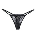 thumbnail image 1 of Gibobby Ropa interior sexy para mujer Tanga de encaje transparente para mujer, bragas sexis sin costuras con en la cintura ajustable(Negro,Talla única), 1 of 3