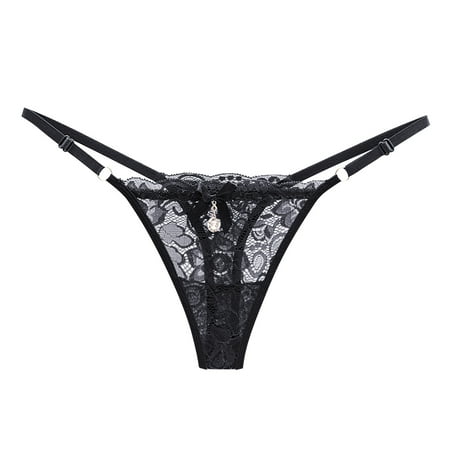 Pzocapte Tummy Control Shapewear Shapewear Thong Tummy Control Lace Panties Thong Women Sheer Lace Thong Adjustable Waist Bow Mesh Sexy Seamless Panties Women Lace Lace Panty Panties Linge
