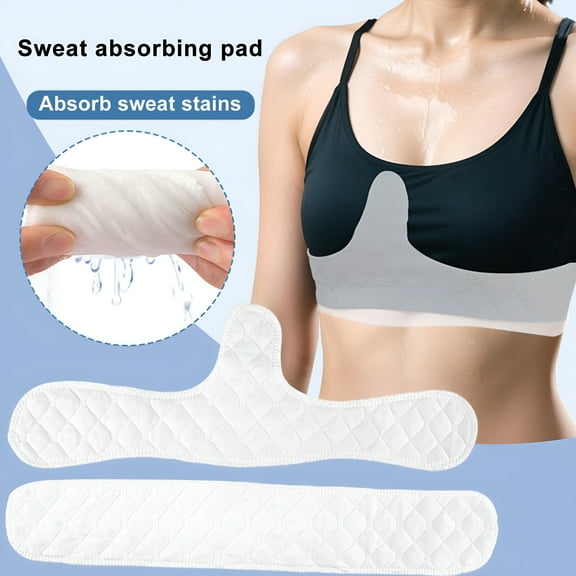 TELOLY 5/10Pcs Bra Liner Reusable Washable Under-Breast Sweat Absorber Pads Women Odor Control Cotton Breast Pad Moisture Wicking Boob Insert Lining