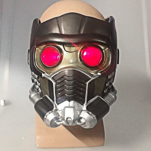 Cos Guardians Casco Cosplay Peter Quill Casco PVC con luz Led Star Lord Casco Fiesta de Halloween Máscara Adultoscasco con luz led Deng Xun unisex