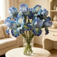 thumbnail image 7 of Oil Painting Style Artificial Bearded Iris Flower, Premium Eva Realistic Touch, Natural Vivid Coloring, Faux Floral Decor for Living Room, Bedroom Interior and Romantic Wedding Scene Layout, E, 7 of 7