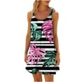 thumbnail image 2 of Ovzne Robes d'Été pour Femmes Robe Femme Col Rond Sans Manches Dégradé Teinture sur Nœuds Robe de Plage Grande Taille Robe Maxi Liquidation, 2 of 6
