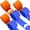 Orange and Blue, variant on Pink Crepe Paper 6 Pcs Streamers for Party Decorations, Birthday Wedding DIY Crafts, Gift Wrapping Supplies